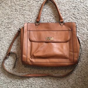 Faux leather laptop bag